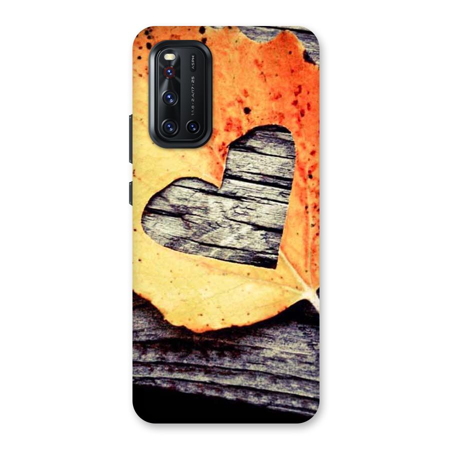 Wood Heart Leaf Back Case for Vivo V19