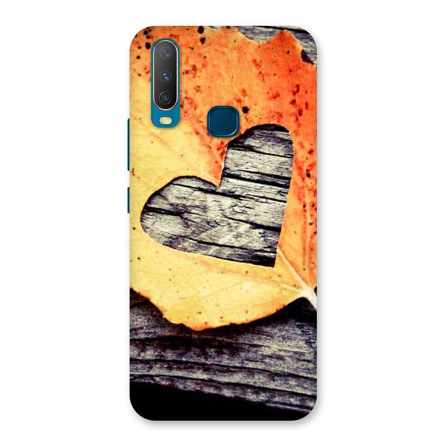 Wood Heart Leaf Back Case for Vivo Y15