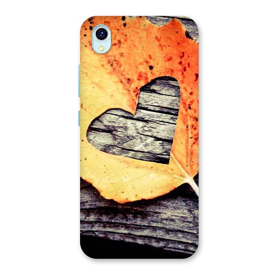 Wood Heart Leaf Back Case for Vivo Y1s
