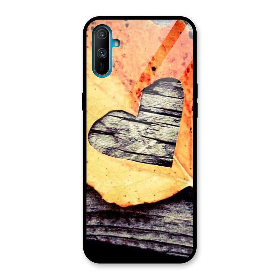 Wood Heart Leaf Glass Back Case for Realme C3