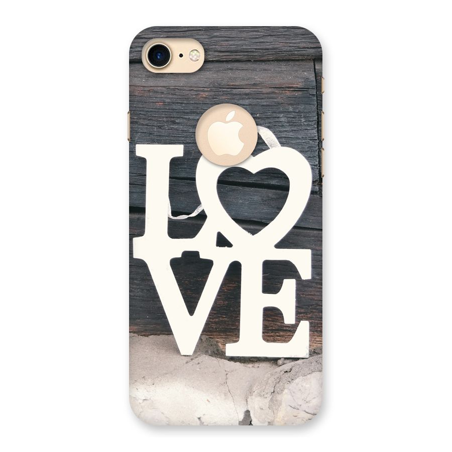 Wood Love Lock Back Case for iPhone 7 Logo Cut