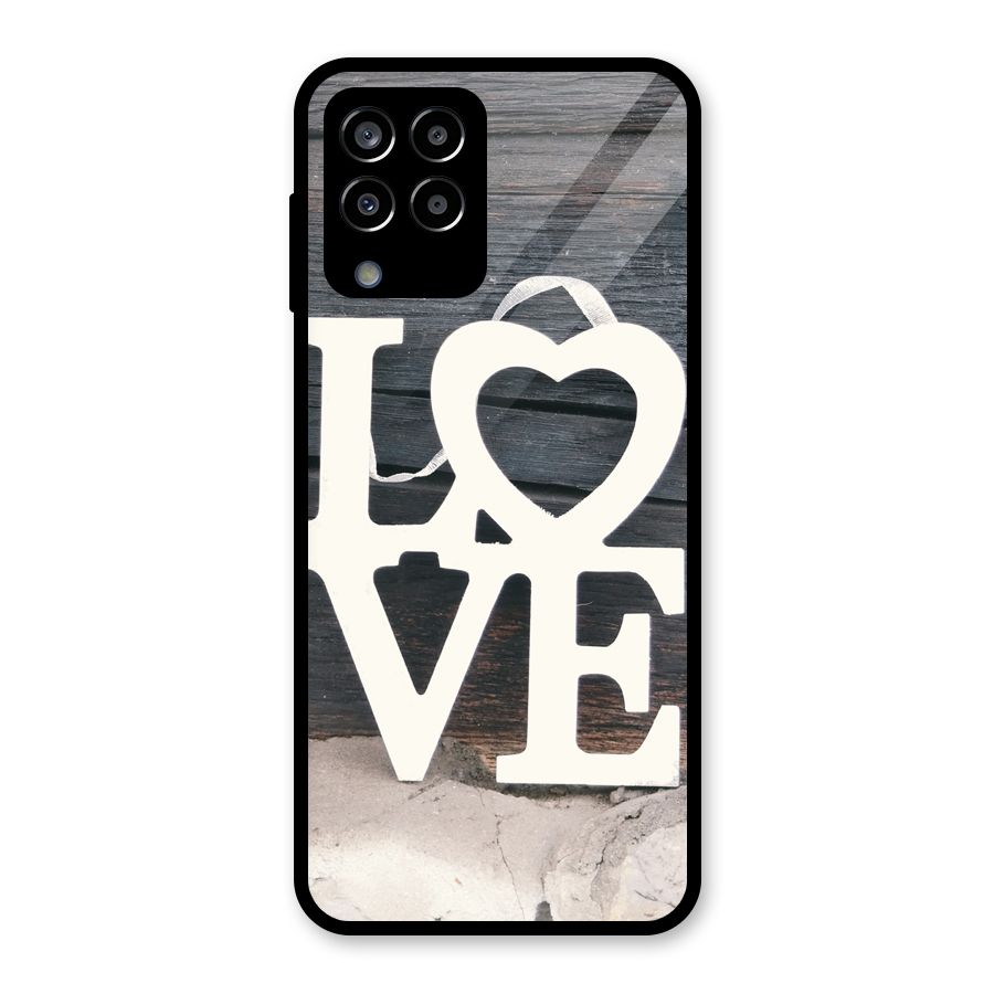 Wood Love Lock Glass Back Case for Galaxy M33