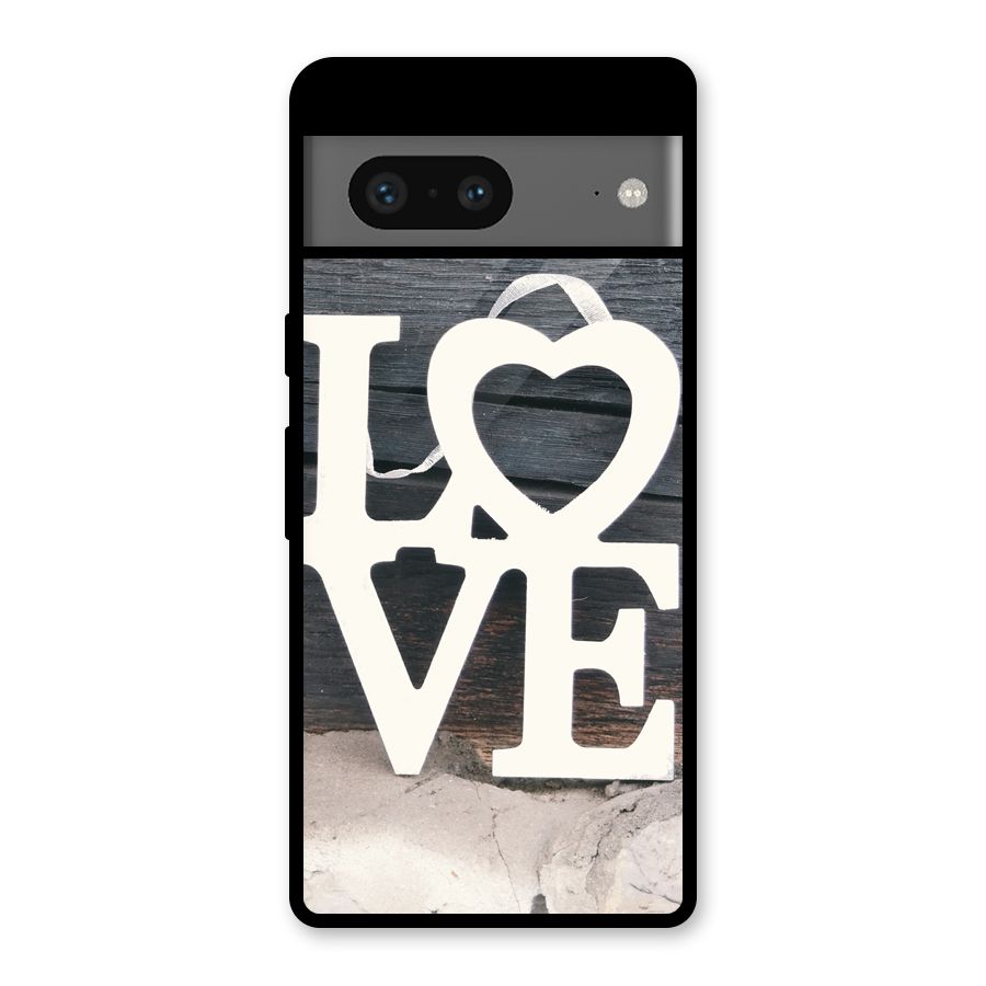 Wood Love Lock Glass Back Case for Google Pixel 7