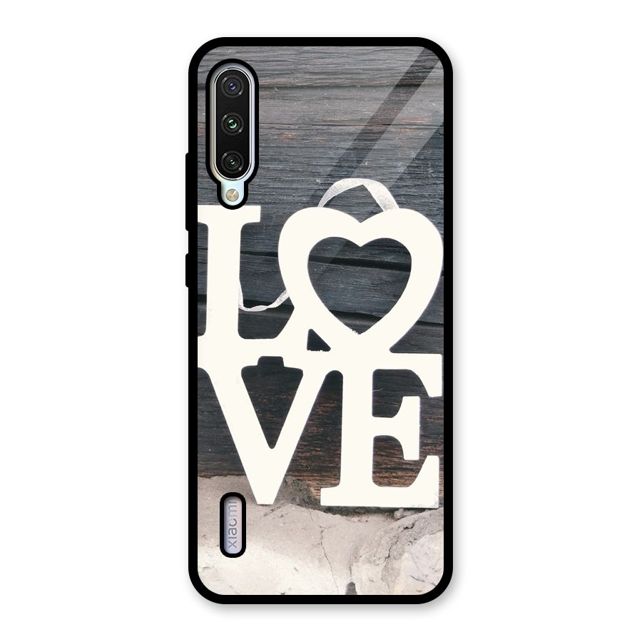 Wood Love Lock Glass Back Case for Mi A3