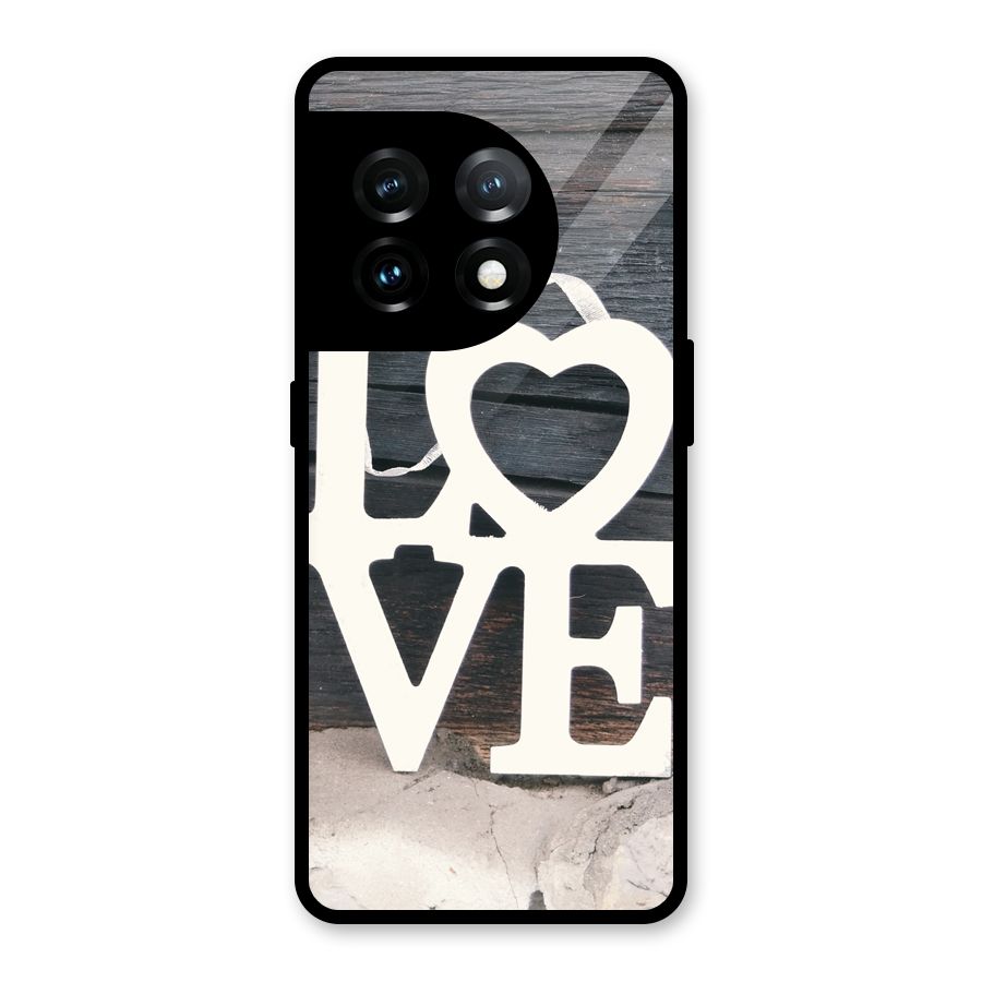 Wood Love Lock Glass Back Case for OnePlus 11