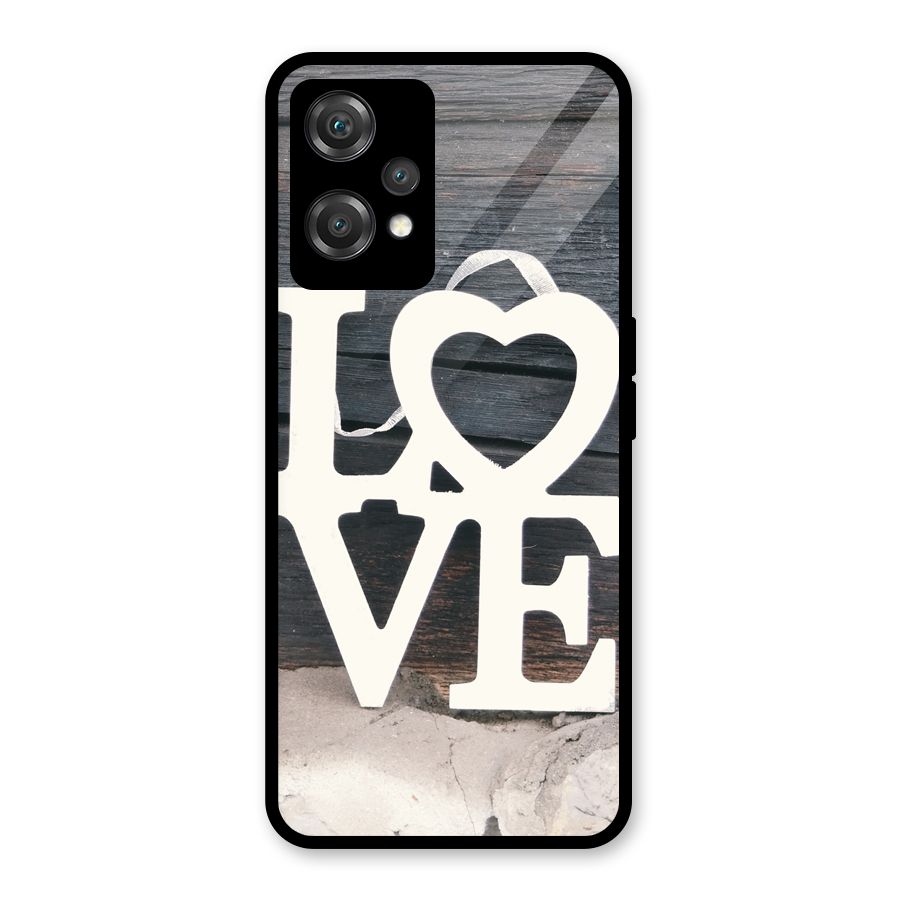 Wood Love Lock Glass Back Case for OnePlus Nord CE 2 Lite 5G
