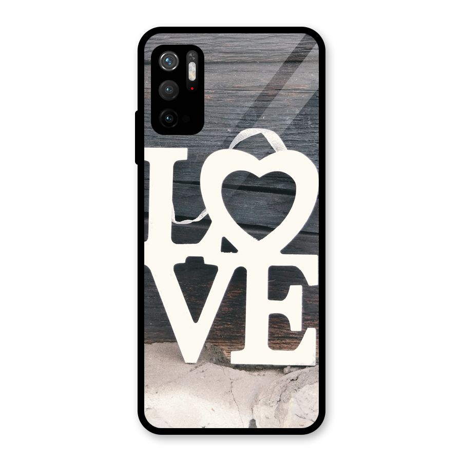 Wood Love Lock Glass Back Case for Poco M3 Pro 5G