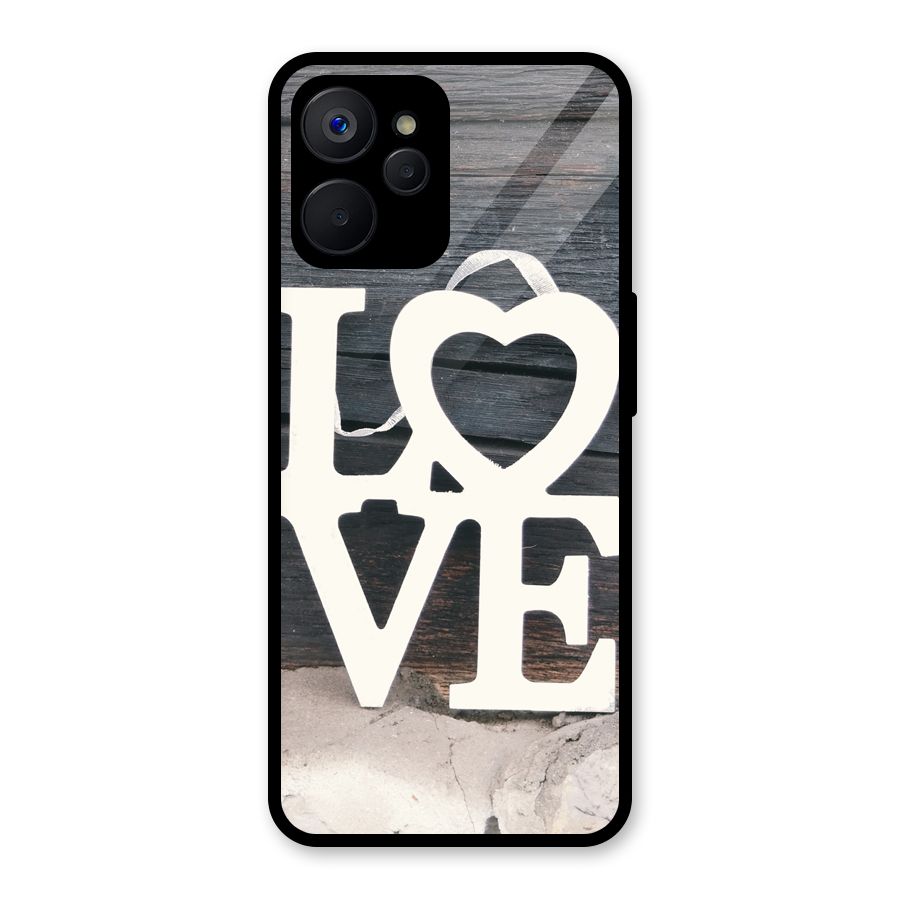 Wood Love Lock Glass Back Case for Realme 9i 5G