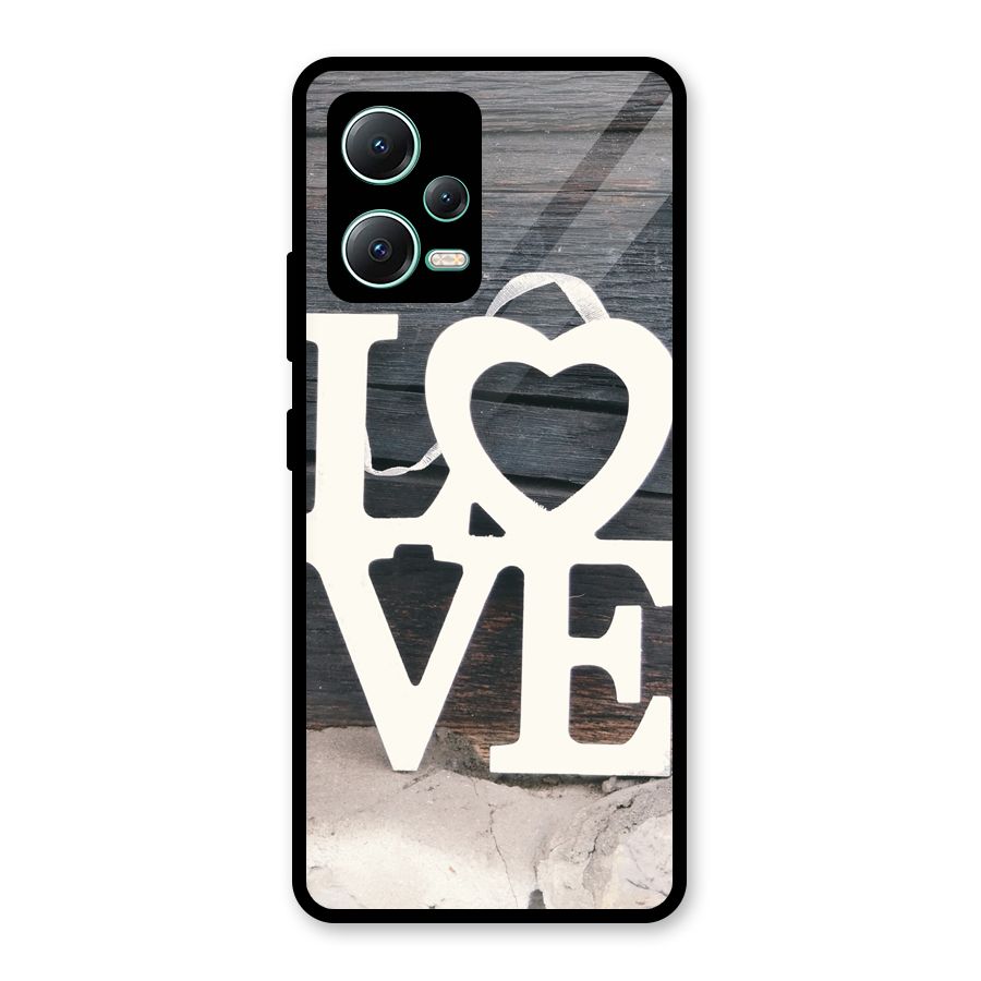 Wood Love Lock Glass Back Case for Redmi Note 12 5G