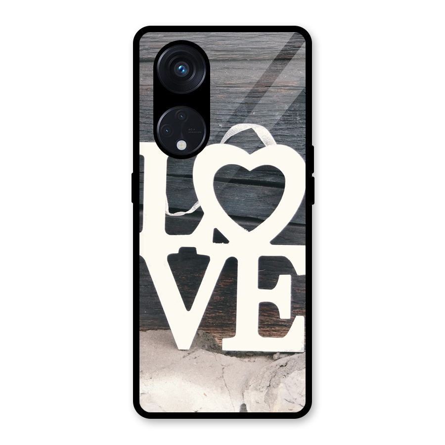 Wood Love Lock Glass Back Case for Reno8 T 5G