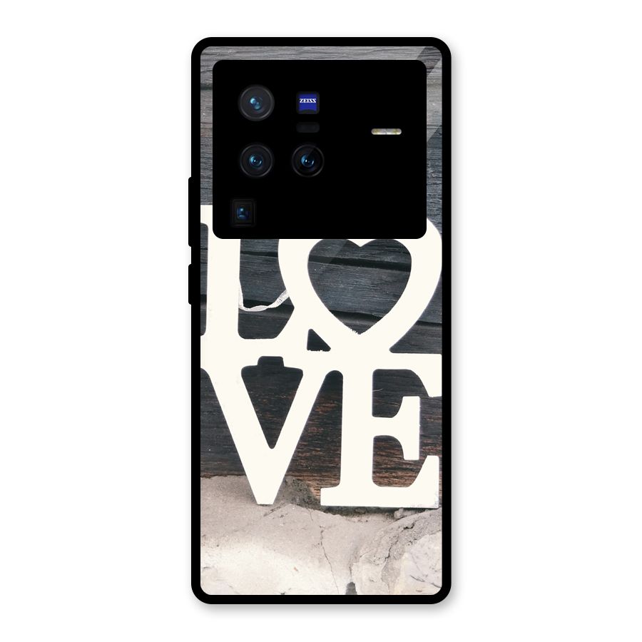 Wood Love Lock Glass Back Case for Vivo X80 Pro
