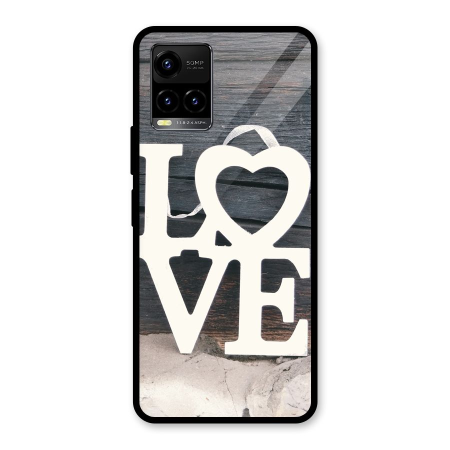 Wood Love Lock Glass Back Case for Vivo Y21T