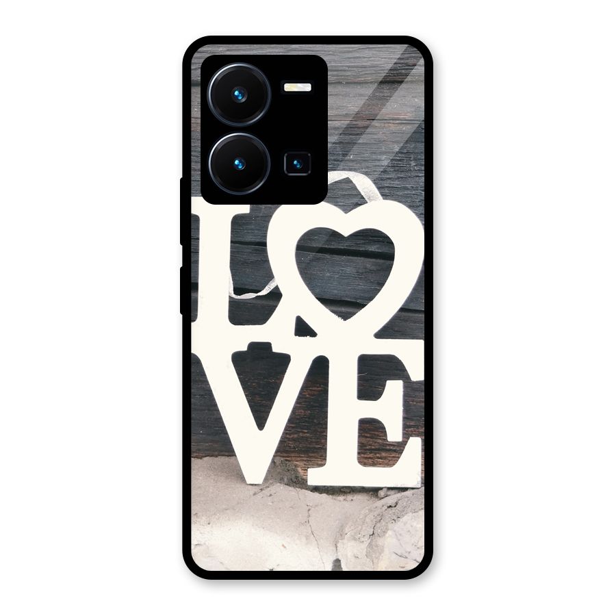 Wood Love Lock Glass Back Case for Vivo Y35