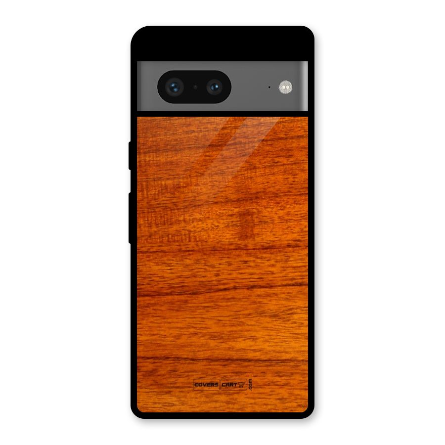Wood Texture Design Glass Back Case for Google Pixel 7