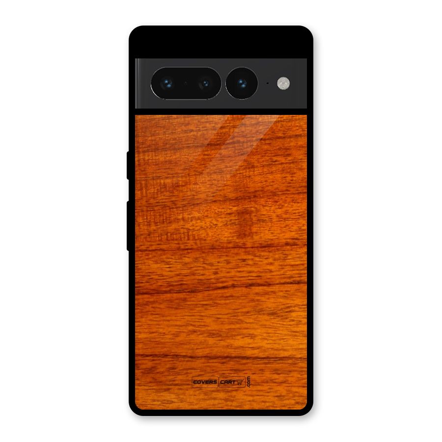 Wood Texture Design Glass Back Case for Google Pixel 7 Pro