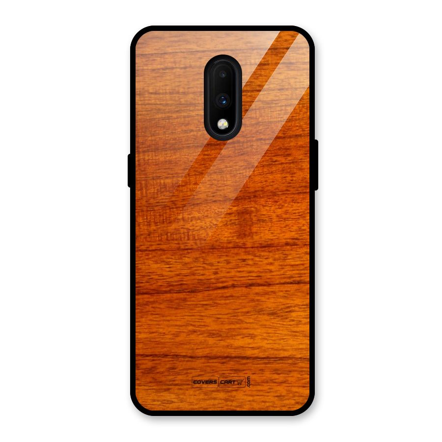 Wood Texture Design Glass Back Case for OnePlus 7