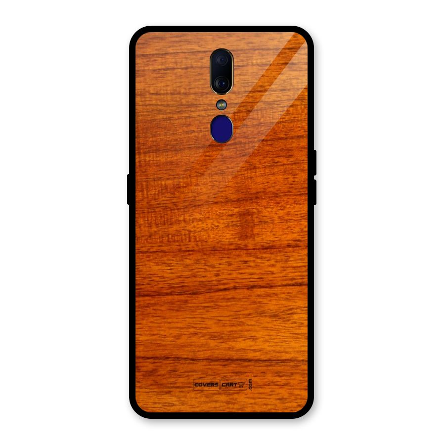 Wood Texture Design Glass Back Case for Oppo F11
