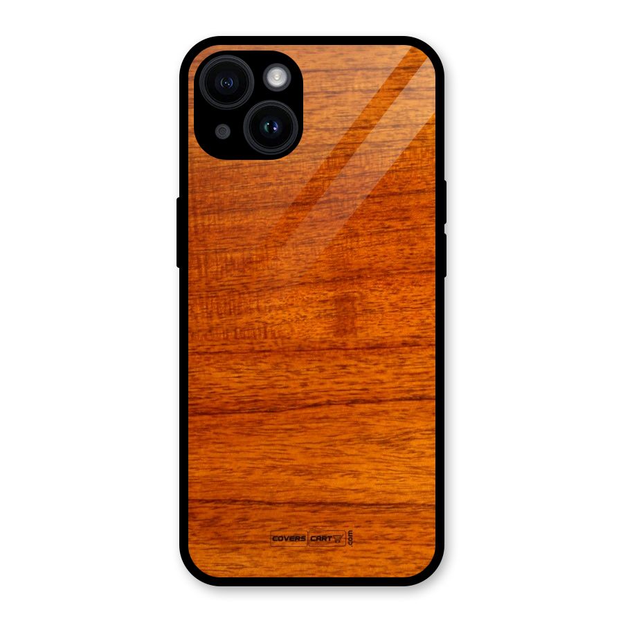 Wood Texture Design Glass Back Case for iPhone 14