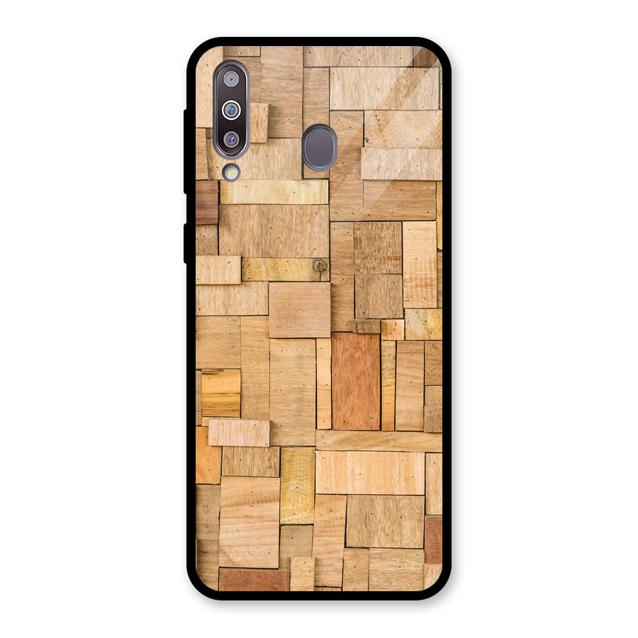 Wooden Blocks Glass Back Case for Galaxy M30