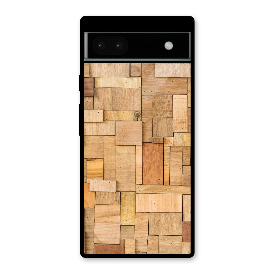 Wooden Blocks Glass Back Case for Google Pixel 6a