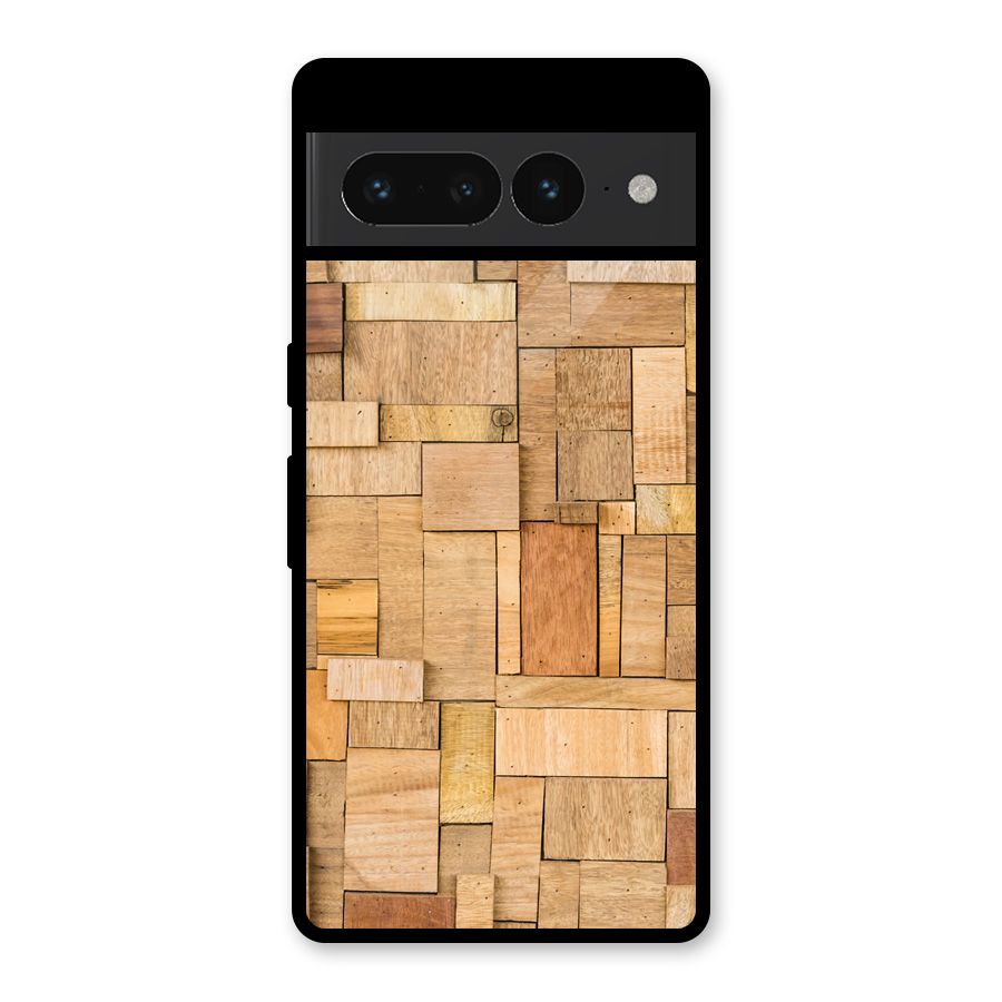 Wooden Blocks Glass Back Case for Google Pixel 7 Pro