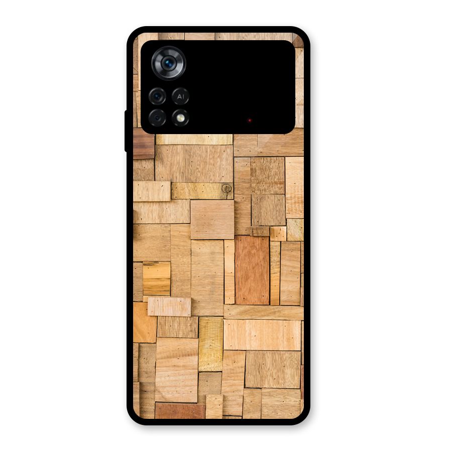 Wooden Blocks Glass Back Case for Poco X4 Pro 5G