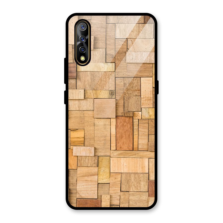 Wooden Blocks Glass Back Case for Vivo Z1x