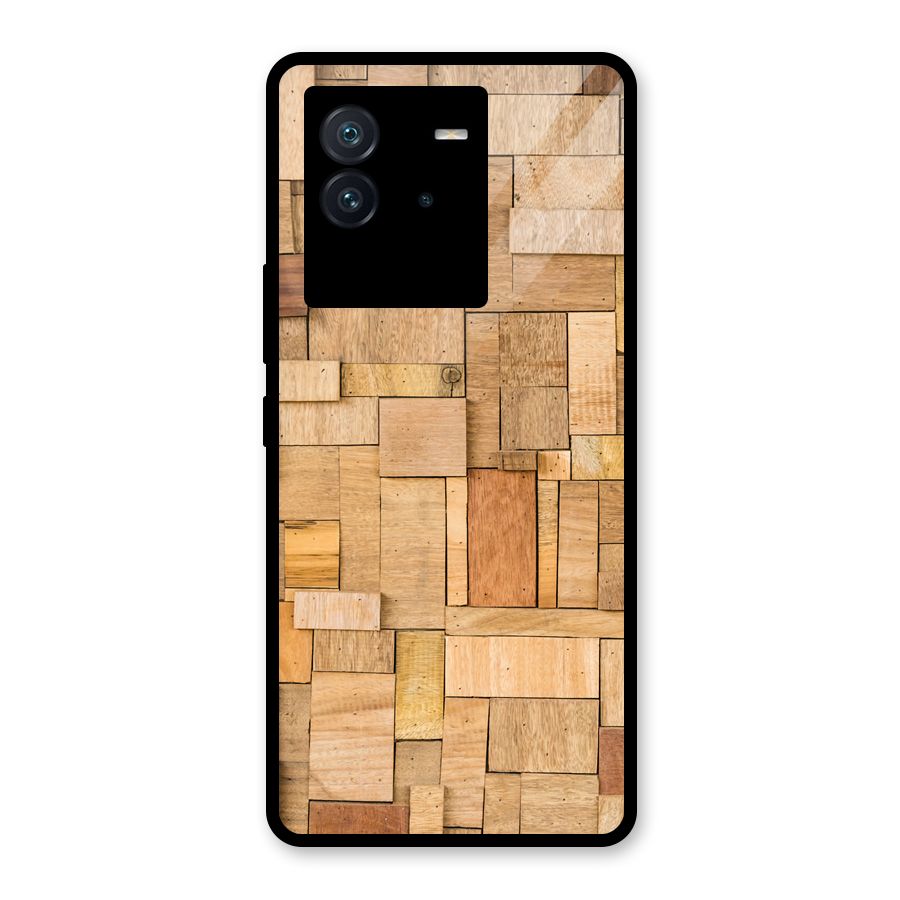 Wooden Blocks Glass Back Case for Vivo iQOO Neo 6 5G