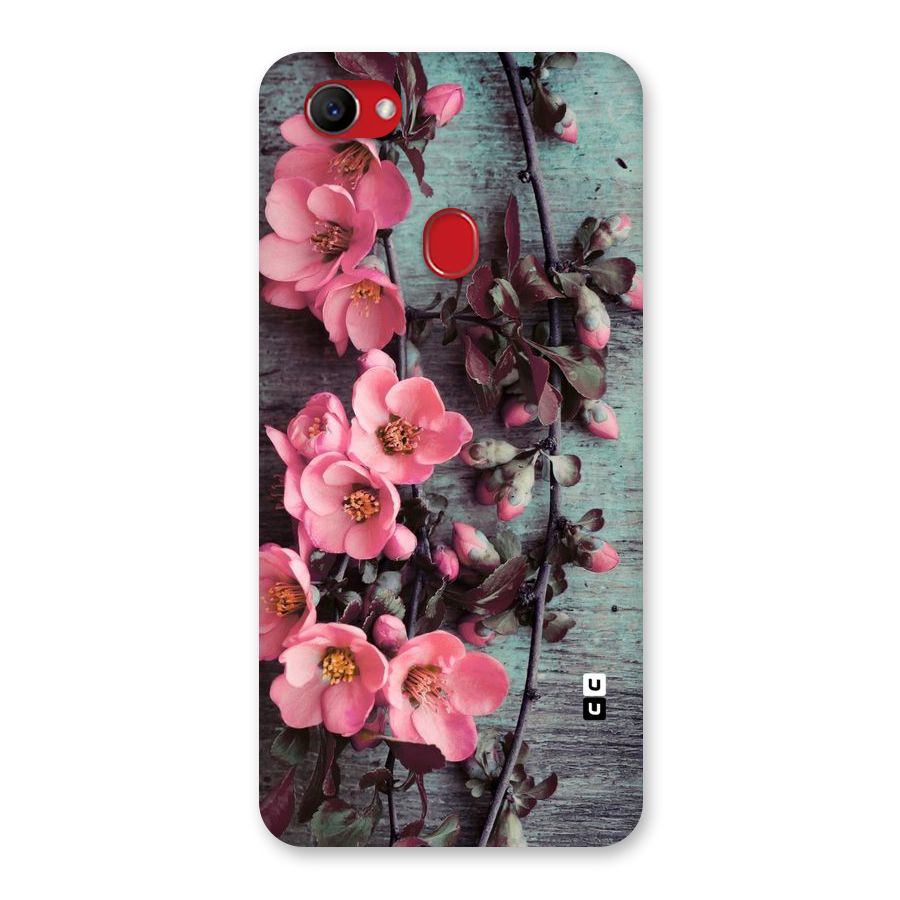 Wooden Floral Pink Back Case for Oppo F7