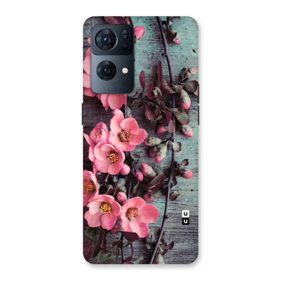 Wooden Floral Pink Back Case for Oppo Reno7 Pro 5G