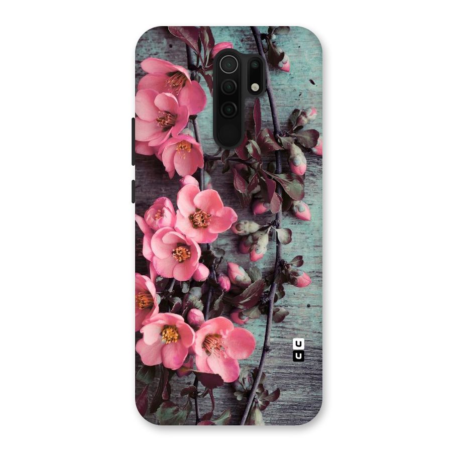 Wooden Floral Pink Back Case for Poco M2