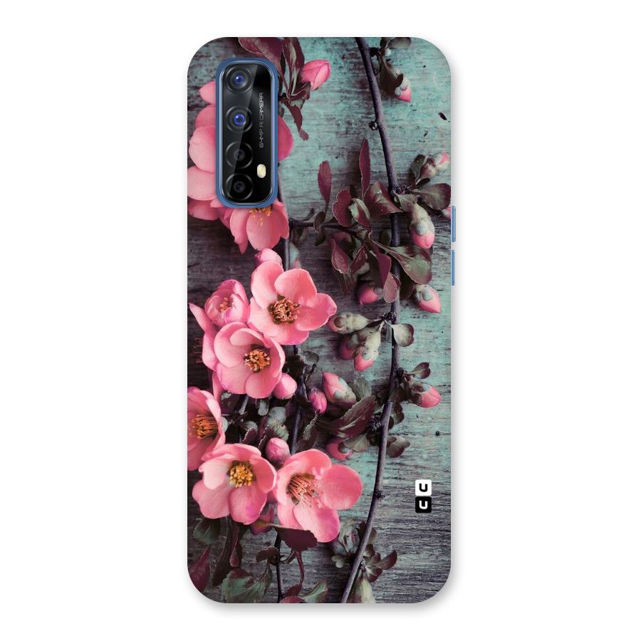 Wooden Floral Pink Back Case for Realme 7
