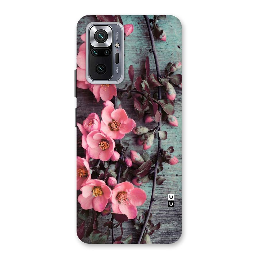Wooden Floral Pink Back Case for Redmi Note 10 Pro