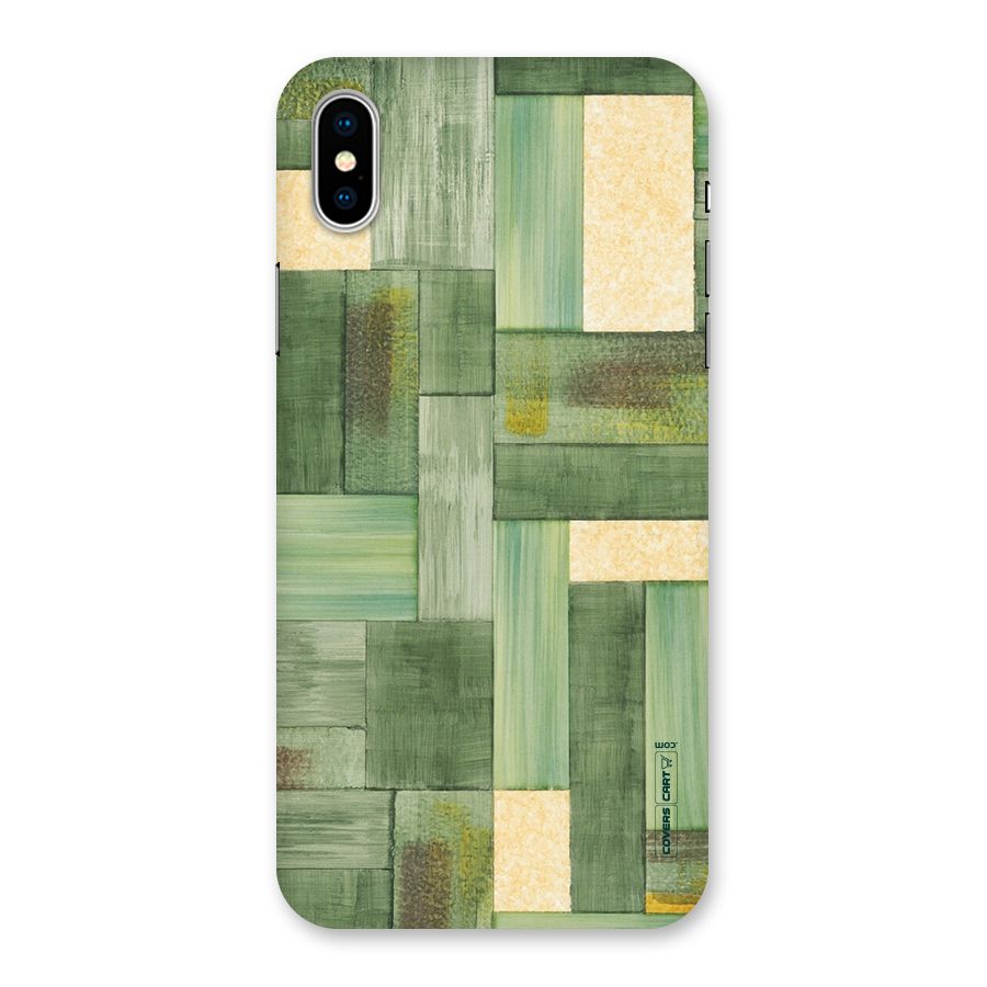 Wooden Green Texture Back Case for iPhone XS