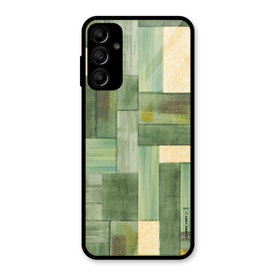 Wooden Green Texture Glass Back Case for Galaxy A14 5G