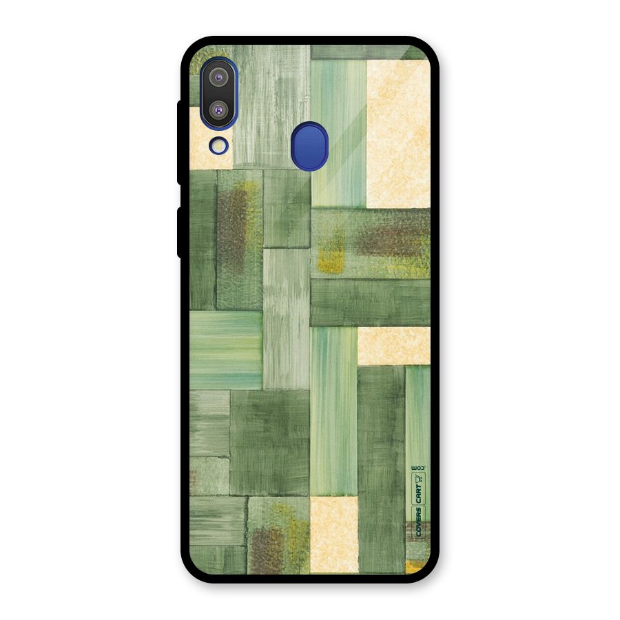 Wooden Green Texture Glass Back Case for Galaxy M20