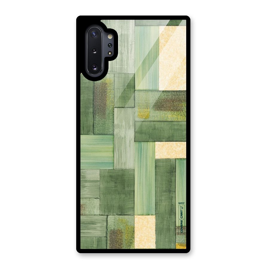 Wooden Green Texture Glass Back Case for Galaxy Note 10 Plus