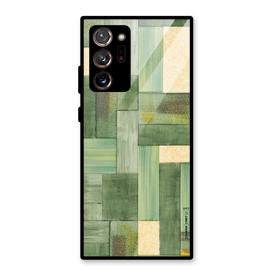 Wooden Green Texture Glass Back Case for Galaxy Note 20 Ultra
