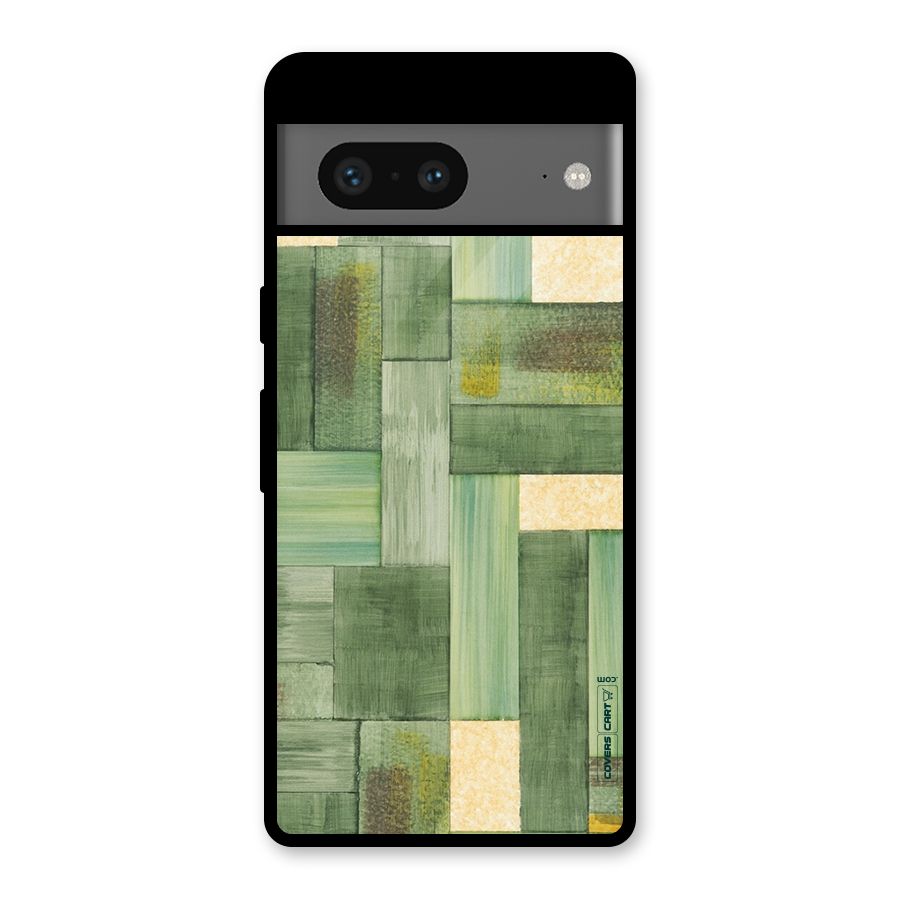 Wooden Green Texture Glass Back Case for Google Pixel 7