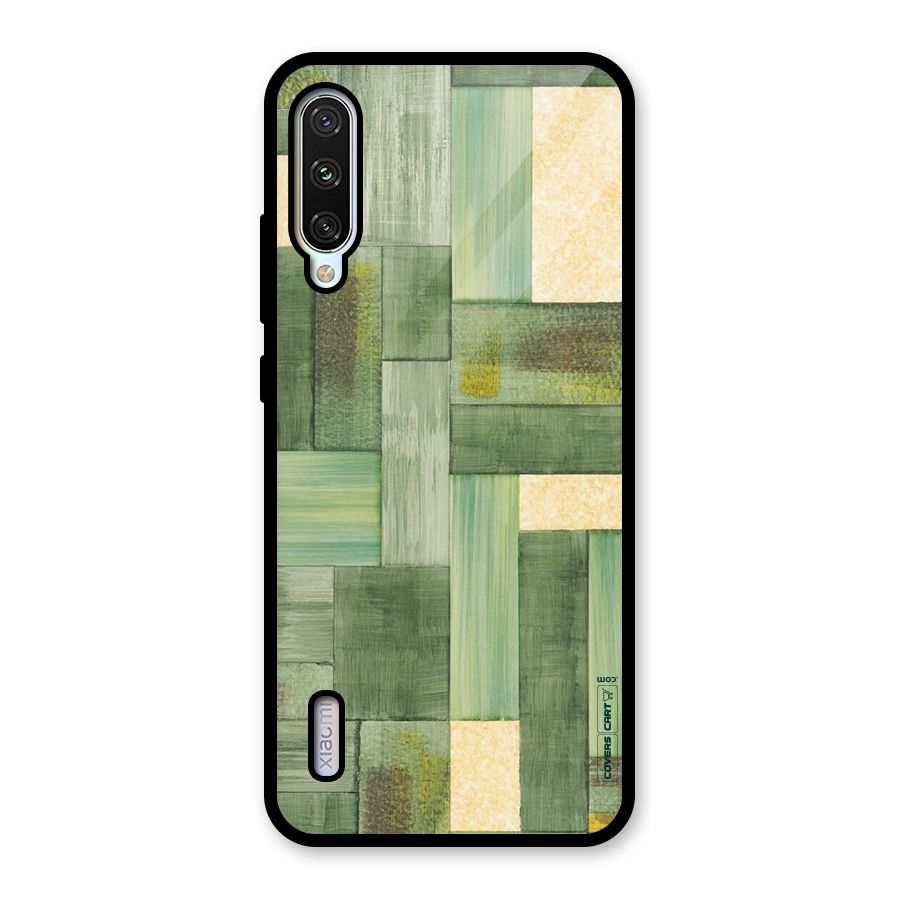Wooden Green Texture Glass Back Case for Mi A3