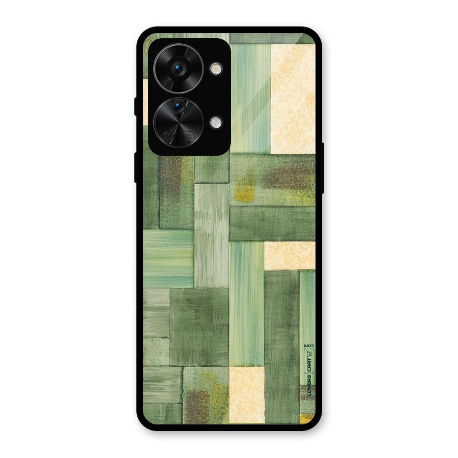 Wooden Green Texture Glass Back Case for OnePlus Nord 2T