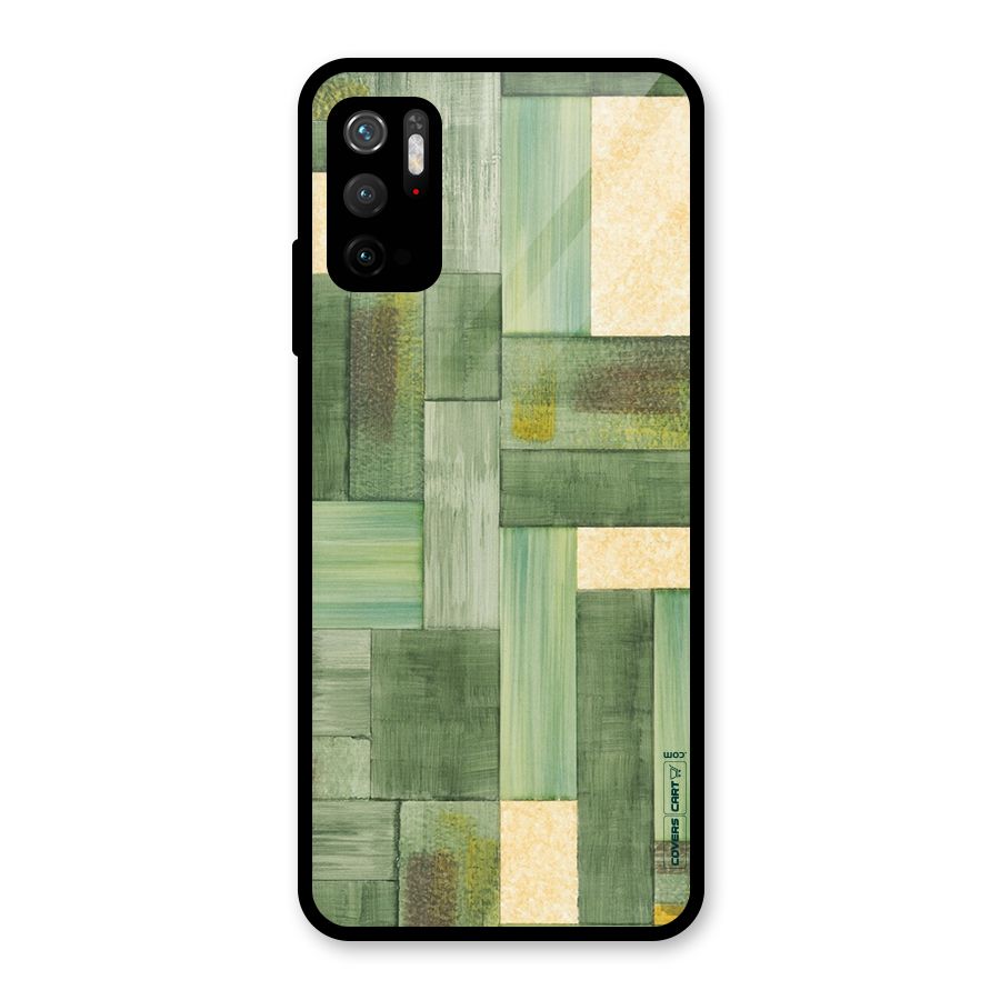 Wooden Green Texture Glass Back Case for Poco M3 Pro 5G