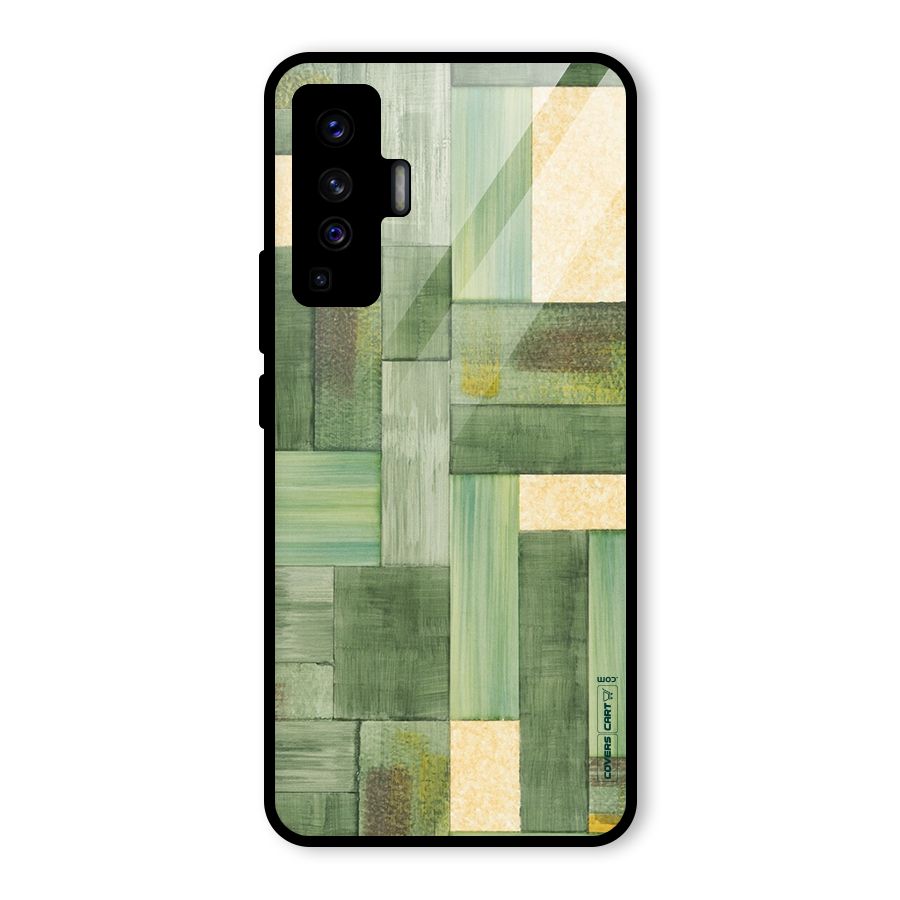 Wooden Green Texture Glass Back Case for Vivo X50
