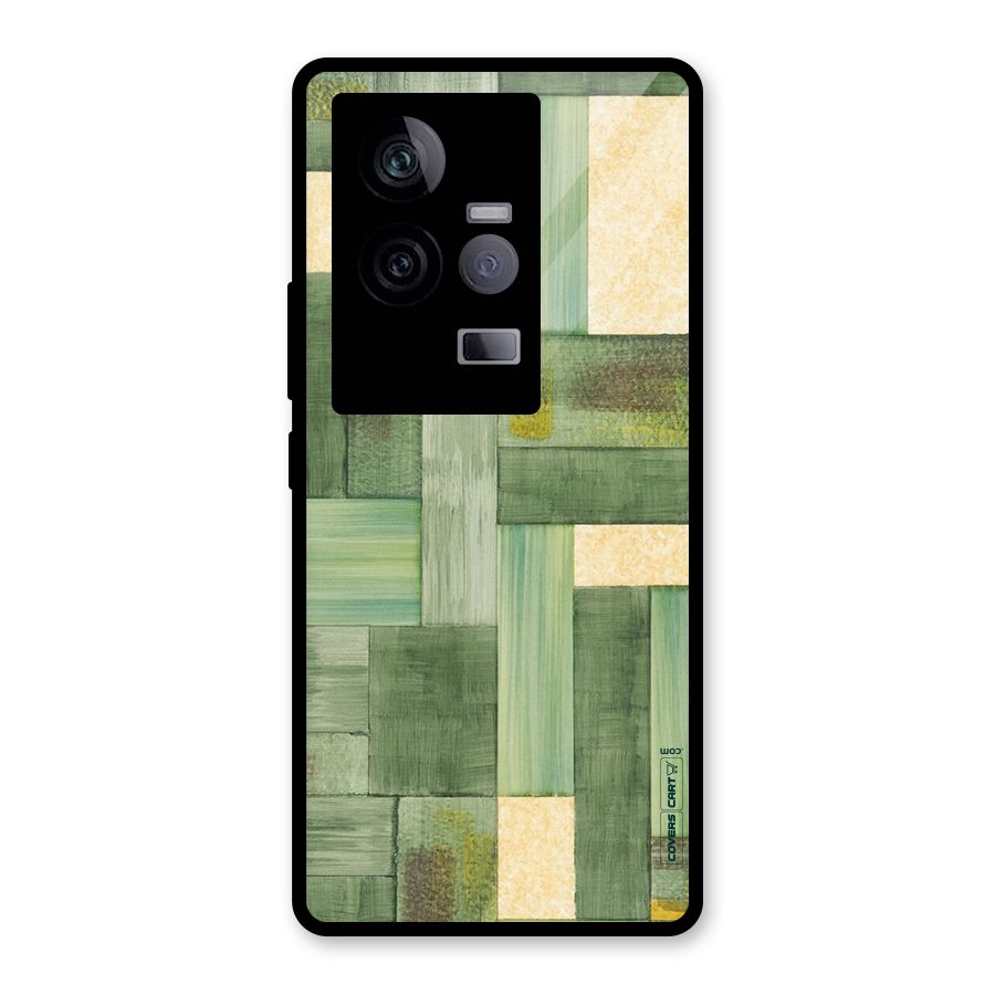 Wooden Green Texture Glass Back Case for Vivo iQOO 11 5G