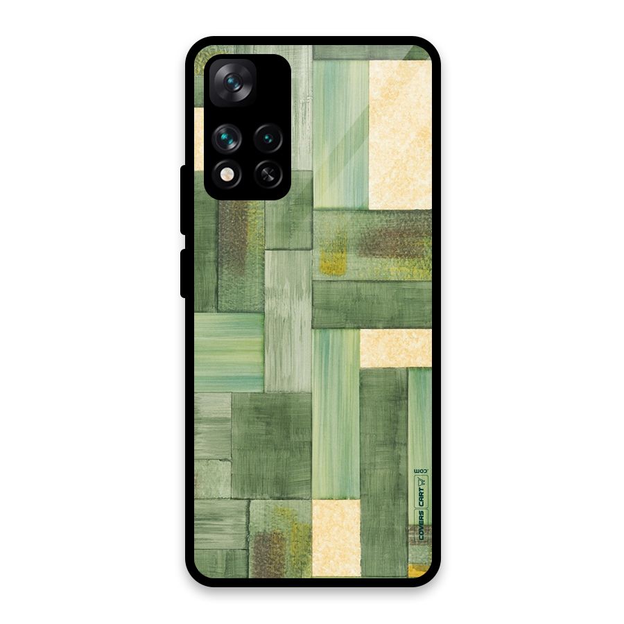 Wooden Green Texture Glass Back Case for Xiaomi 11i HyperCharge 5G