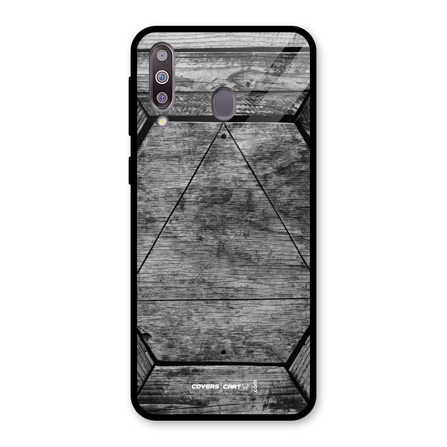 Wooden Hexagon Glass Back Case for Galaxy M30