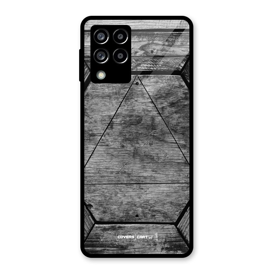 Wooden Hexagon Glass Back Case for Galaxy M53 5G