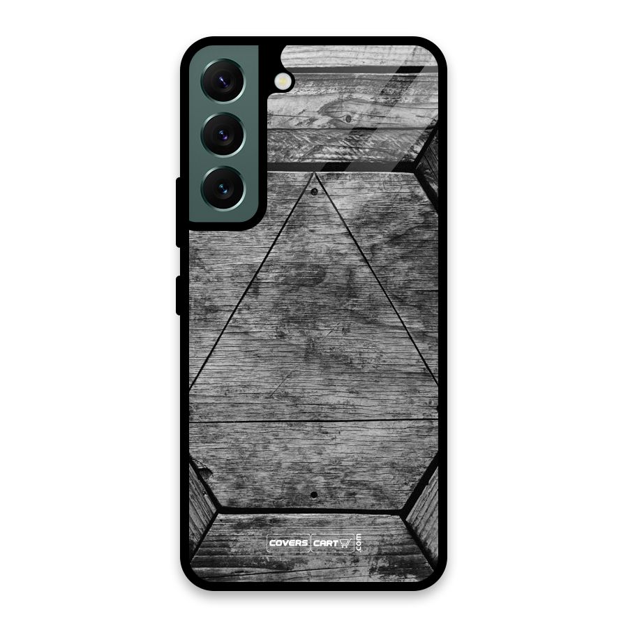 Wooden Hexagon Glass Back Case for Galaxy S22 5G