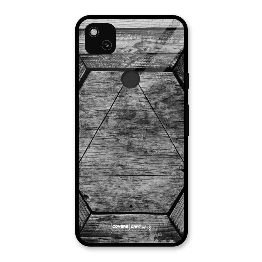 Wooden Hexagon Glass Back Case for Google Pixel 4a