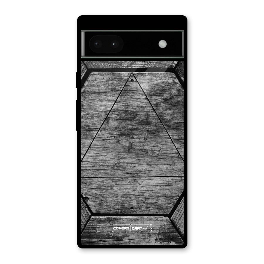 Wooden Hexagon Glass Back Case for Google Pixel 6a